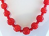 BN37 red carved celluloid necklace
